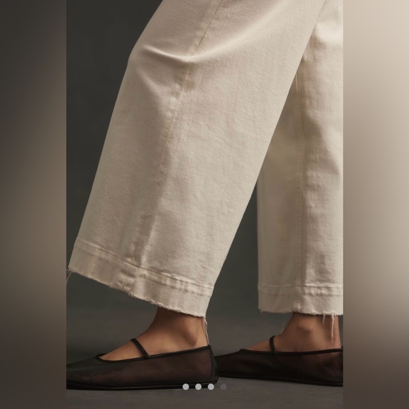 PAIGE Harper Ankle High-Rise Wide Leg Jean in Tonal Ecru - Picture 4 of 10